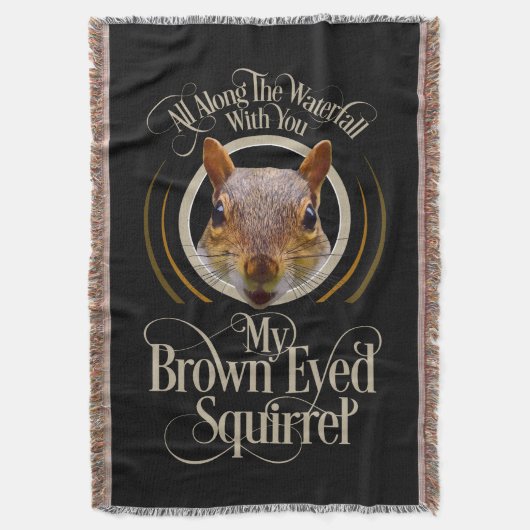 ブラウン目リスおもしろいル – リス愛好家 スローブランケット (正面縦)