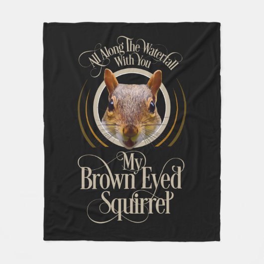 ブラウン目リスおもしろいル – リス愛好家 フリースブランケット (正面)