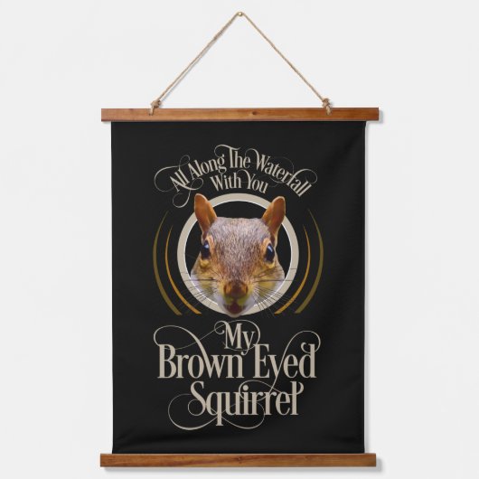 ブラウン目リスおもしろいル – リス愛好家 吊り下げ型タペストリー (正面)