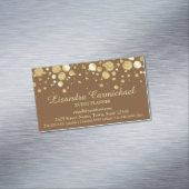 ブラウン磁気ビジネスカード上の金箔紙吹雪 マグネット名刺 (インサイチュ)