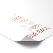 ブラウン私はあなたを月とバックプリントに愛している ポスター (角)