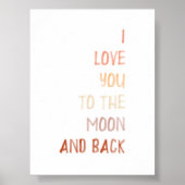 ブラウン私はあなたを月とバックプリントに愛している ポスター (正面)