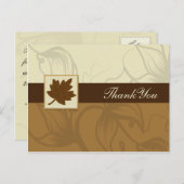 ブラウン秋の結婚式ありがとう ポストカード (正面/裏面)