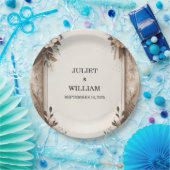 ブラウン秋ウッドペーパーリサイクル紙結婚ズ ペーパープレート (パーティー)