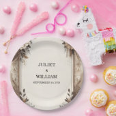 ブラウン秋ウッドペーパーリサイクル紙結婚ズ ペーパープレート (パーティー)