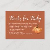 ブラウン秋カボチャ赤ちゃんシャワーブックベビー エンクロージャーカード (正面)