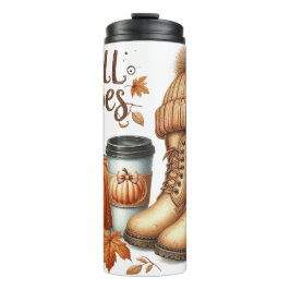 ブラウン秋秋ブーツハットコーヒー&カボチャ タンブラー