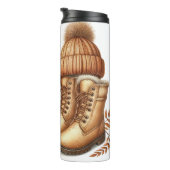 ブラウン秋秋ブーツハットコーヒー&カボチャ タンブラー (回転右)