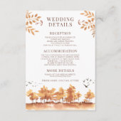 ブラウン秋秋結婚の木の詳細カード エンクロージャーカード (正面)