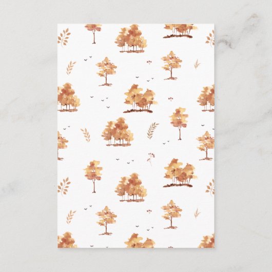 ブラウン秋秋結婚の木の詳細カード エンクロージャーカード (裏面)