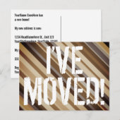 ブラウン系の色調が懐かしい「引越しました！」ポストカード 案内ポストカード (正面/裏面)