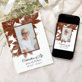 ブラウン紅葉お祝いオブ・ライフ 招待状