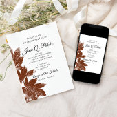 ブラウン紅葉お祝いライフメモリアル 招待状