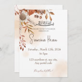 ブラウン紅葉とアメン招待状 招待状 (正面/裏面)