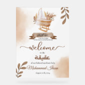 ブラウン紅葉ズベビーカー男の赤ちゃんアキカ アクリルサイン (正面)