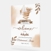 ブラウン紅葉ズベビーカー男の赤ちゃんアキカ アクリルサイン (傾斜)