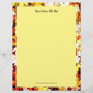 ブラウン紅葉結婚写真の文房具紙