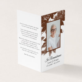 ブラウン紅葉葬儀サービス記念祈りの言葉 名刺