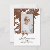 ブラウン紅葉葬儀記念悔やみや弔慰 サンキューカード (正面)