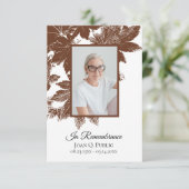 ブラウン紅葉葬儀記念悔やみや弔慰 サンキューカード (スタンド正面)