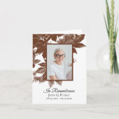 ブラウン紅葉葬儀記念悔やみや弔慰 サンキューカード (正面)