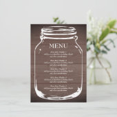 ブラウン納屋の木のマソン結婚ジャーのメニューテンプレート メニュー (スタンド正面)