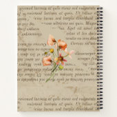 ブラウン紙アートワーク可愛いレトロ自転車スクリプト文字 ノートブック (裏面)