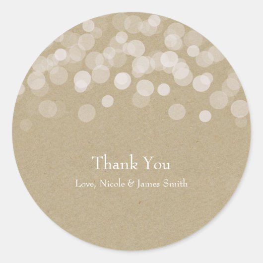 ブラウン紙シンプル素朴結婚式の引き出物 ラウンドシール (正面)