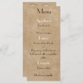 ブラウン紙バッグ素朴ハート結婚のメニュー一覧 メニュー (正面/裏面)