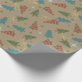 ブラウン紙レトロクリスマスホリデーラッピング紙 ラッピングペーパー (角)