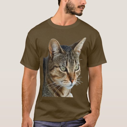 ブラウン素晴らしタビーキャットペットポートレート Tシャツ (正面)