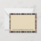 ブラウン素朴とクリームプライドパーソナライズされた ノートカード (正面)