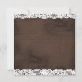 ブラウン素朴とホワイトレース結婚ズ 招待状 (裏面)