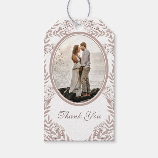 ブラウン素朴の結婚ヴィンテージ ギフトタグ (正面)