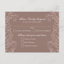 ブラウン素朴の結婚ヴィンテージ シーズンポストカード