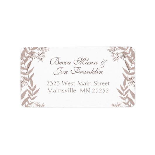 ブラウン素朴の結婚ヴィンテージ ラベル (正面)