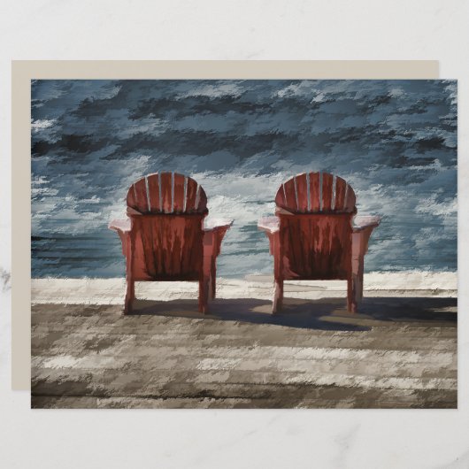 ブラウン素朴アディロンドックビーチチェアアート (正面/裏面)