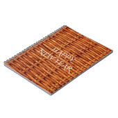 ブラウン素朴ウィッカーピクニックバスケットカントリースタイル ノートブック (左側)