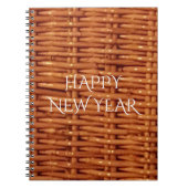 ブラウン素朴ウィッカーピクニックバスケットカントリースタイル ノートブック (正面)