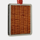 ブラウン素朴ウィッカーピクニックバスケットカントリースタイル メタルオーナメント (右)