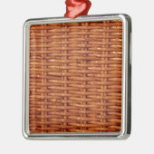 ブラウン素朴ウィッカーピクニックバスケットカントリースタイル メタルオーナメント (左)