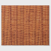 ブラウン素朴ウィッカーピクニックバスケットカントリースタイル ラッピングペーパー (フラット)