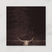 ブラウン素朴ウエスタンブルスカルウェディングRSVP エンクロージャーカード (裏面)