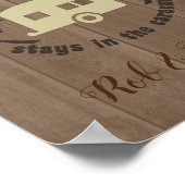 ブラウン素朴ウッドキャおもしろいンピング引用文 ポスター (角)