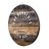 ブラウン素朴ウッドビーチハウスファミリー名 ダーツボード (正面右)