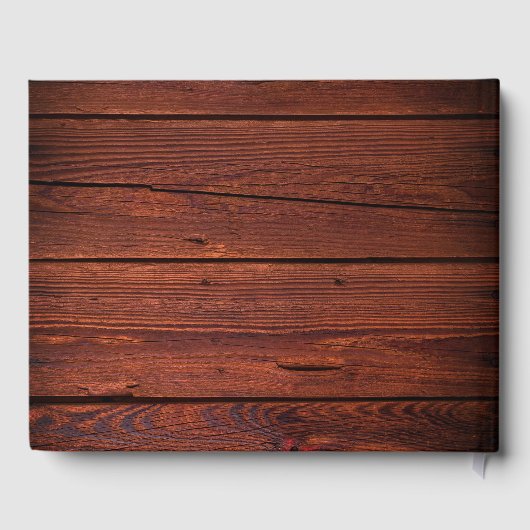 ブラウン素朴ウッドピンクフローラカントリーウェディング ゲストブック (裏面)