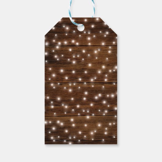 ブラウン素朴ウッドメイソンジャースライトブライダルシャワー ギフトタグ (裏面)