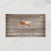 ブラウン素朴ウッドライドポニーフローラスモールホース 名刺 (裏面)