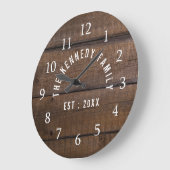 ブラウン素朴ウッド動揺してファームハウスファミリー ラージ壁時計 (傾斜)