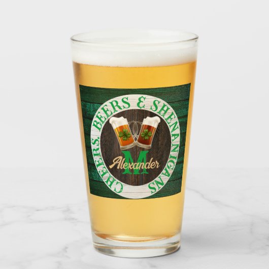 ブラウン素朴ウッド応援ビーズシェナニガンボトル タンブラーグラス (ドリンク正面)